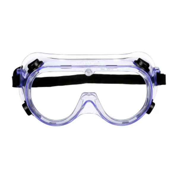 3M Chemical Splash and Impact Goggles, 93506P1-DC, white strap, clear lens