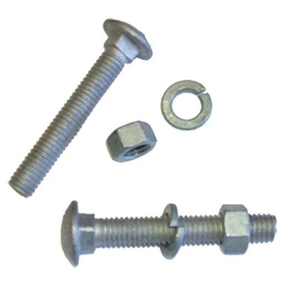 Bolts Galv 3/8 inch x 2 1/2 inch Nuts & lock washers (16-Pack)