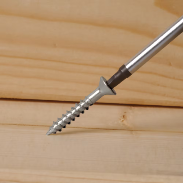 8 x 1-1/2-in Flat Head Square Drive Steel Wood Screws, Zinc-Plated, 100pcs