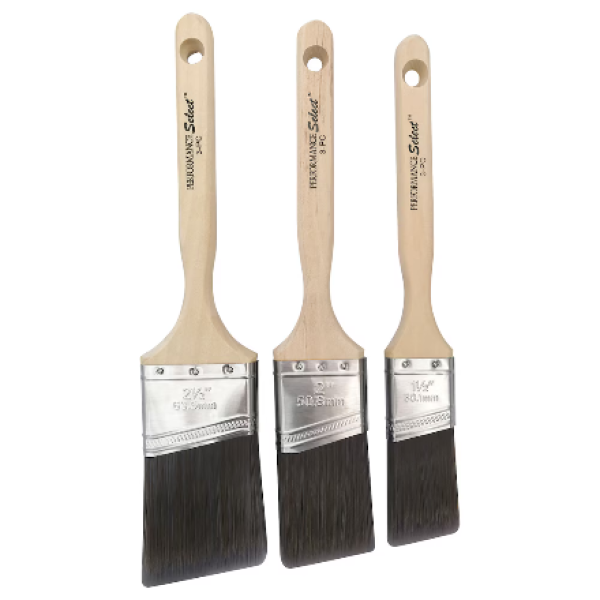 Gold Series 3-Piece (1.5 inch/2 inch/ 2.5 inch W.) Angled Professional Quality Paint Brush Sets
